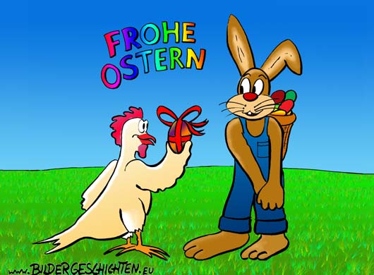 Frohe Ostern - Cartoon