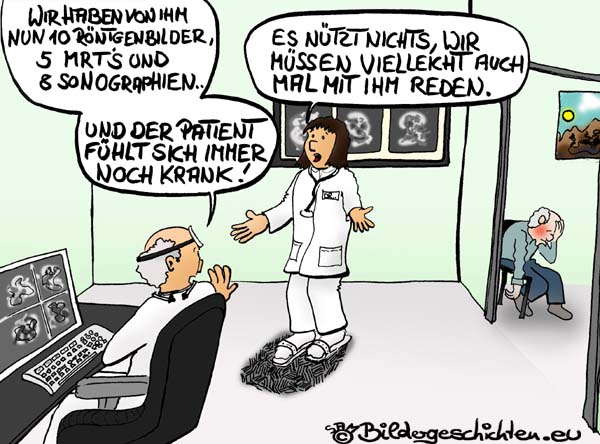 Moderne Medizin Karikatur